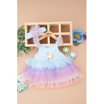 Myrat Baby Рокля туту Еднорог синя