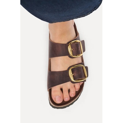 Birkenstock чехли дамски от кожа Arizona Big Buckle Oiled Leather (1032916)