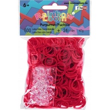 RAINBOW LOOM Original gumičky 600 kusov transparetná červená