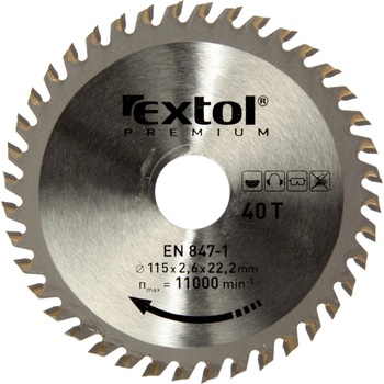 EXTOL PREMIUM Kotouč pilový s SK plátky, O 115x2,2x22,2mm, 40T (8803203)