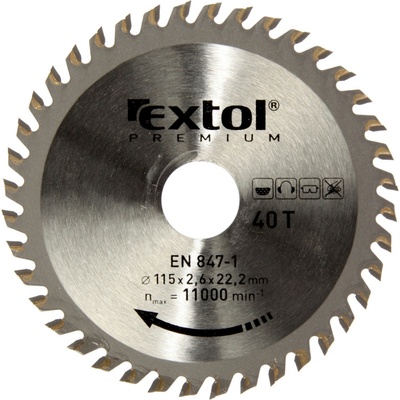 EXTOL PREMIUM Kotouč pilový s SK plátky, O 115x2,2x22,2mm, 40T (8803203)