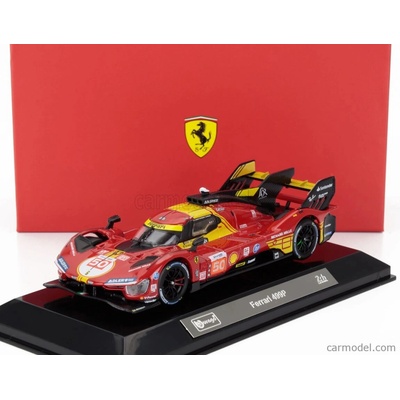 Bburago Ferrari 499p 3.0l Turbo V6 Team Ferrari Af Corse N 50 Winner 24h Le Mans 2024 Antonio Fuoco Miguel Molina Nicklas Nielsen With Showcase Red 1:43