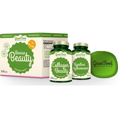GreenFood Nutrition Woman Beauty Collagen Beauty 60 ks + Hyaluronic Acid 60 ks + Pillbox