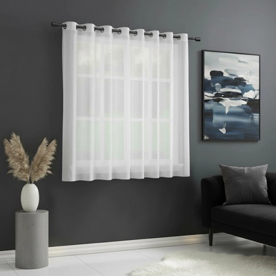 Dekorační krátká záclona s kroužky EDEN bílá 400x150 cm MyBestHome