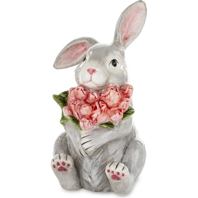 Figurka Zajíček velikonoční zajíček velikonoční zajíc s květinami 19 Cm – Hledejceny.cz