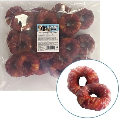 JUKO Snacks Donut s kachním masem měkký 6 cm 20 ks