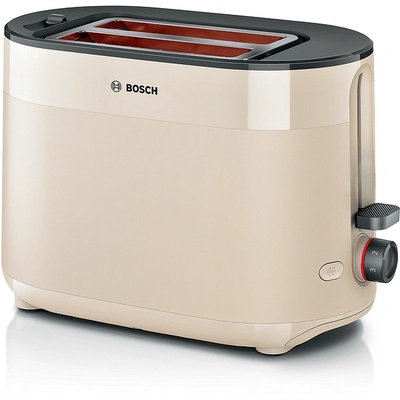 Bosch TAT2M127, Компактен тостер MyMoment, 950 W, Автоматично изключване, Настройка за размразяване и повторно затопляне, Интегрирана решетка за затопляне, Високо повдигане, Крем (4242005403004)