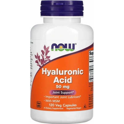 Now Foods Kyselina hyalurónová s MSM 50 mg 120 veg kapsúl