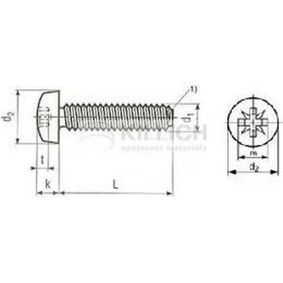 šroub M6x12 ZINEK půlkulatá hlava, křížová drážka samořezný DIN 7500 Z-C [1 ks] – Zbozi.Blesk.cz