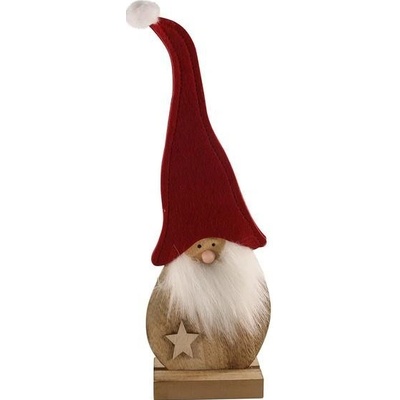 HIT Santa claus plstěný na dřevěnem podstavci 29cm čer