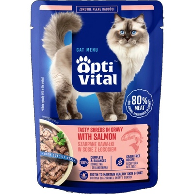 Optivital Tasty shreds in gravy with salmon 85 g