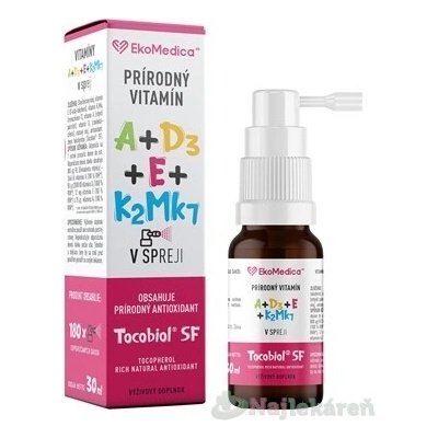 EkoMedica SK Prírodný Vitamín A+E+D3+K2Mk7 sprej 30 ml