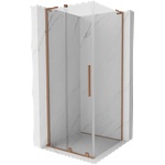 Mexen Velar L плъзгаща се душ кабина 90 x 90 cm, прозрачна, четкан мед - 871-090-090-03-65 (871-090-090-03-65)