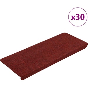 vidaXL Самозалепващи стелки за стълби, 30 бр, червени, 65x24, 5x3, 5 см (3365916)