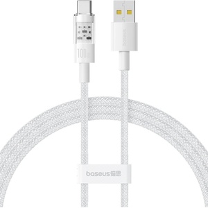 Baseus USB към Type-C кабел, Супер бързо зареждане 100W, 1m - Baseus Gem (P103737300222211-00) - Moon White