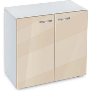 Bogdan Furniture G Етажерка BM-Ava-2 с вратички, крем гланц с бяло гладко