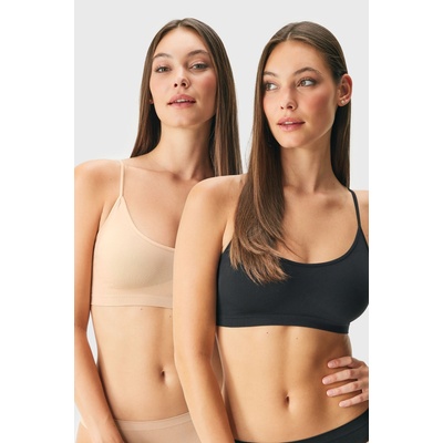 Astratex 2PACK Podprsenka Flexi Cleo Bralette bezšvová čierna-béžová