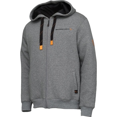Savage Gear Mikina Classic Zip Hoodie Grey Melange