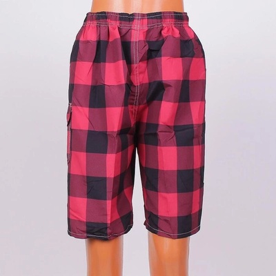 Мъжки карирани шорти в червено и черно