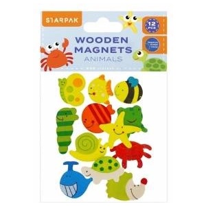 Starpak Magnet drew animal 40mm op12pcs stk b/c 24/192