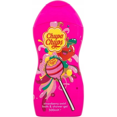 Chupa Chups Sprchový gél a pena do kúpeľa Strawberry Swirl 300 ml