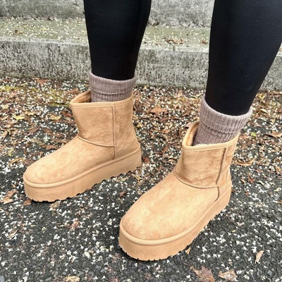 Camel hnědé válenky Snuggy platform – Zboží Mobilmania