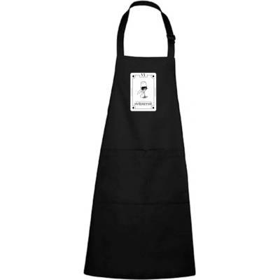 Dobrý Triko Zástěra s potiskem Svědkyně tarot Černá