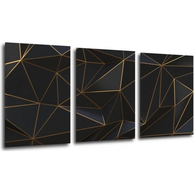 Impresi Obraz Abstraktné zlaté trojuholníky - 150 x 70 cm (3 dielny)