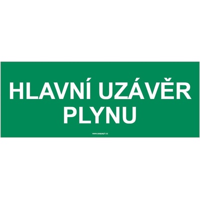 Bezpečnostní tabulka - Hlavní uzávěr plynu