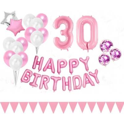 Balónkový set HB růžový číslo 30