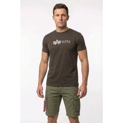 Alpha Industries Tričko Alpha Label T black olive