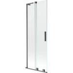 Mexen Velar L параван за вана с 2 плъзгащи се крила 70 x 150 cm, прозрачен, четкано оръжееносиво - 896-070-003-01-66 (896-070-003-01-66)