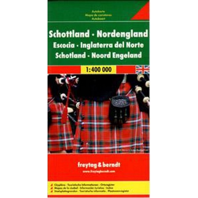 Skotsko severní Anglie mapa Freytag 1:400 000 Velká Británie