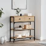 vidaXL Конзолна маса, дъб сонома, 72, 5x25x75 см, инженерно дърво (834186)