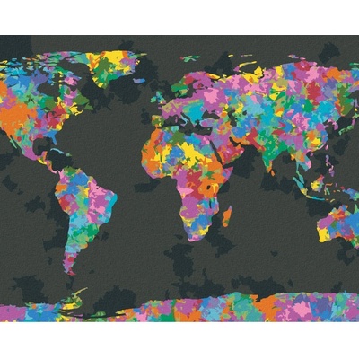 Zuty Malování podle čísel BAREVNÁ MAPA SVĚTA