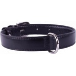 COLLAR Плосък кожен нашийник черен 30 - 39см, 20мм