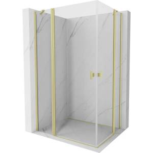 Mexen Mist Duo душ кабина люлееща се 120 x 110 см, прозрачна, златна четкована - 8A4-120-110-55-00 (8A4-120-110-55-00)