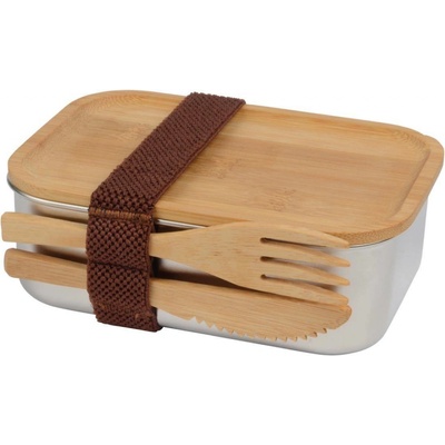 Obedový box „Eco Taste“, strieborná / hnedá