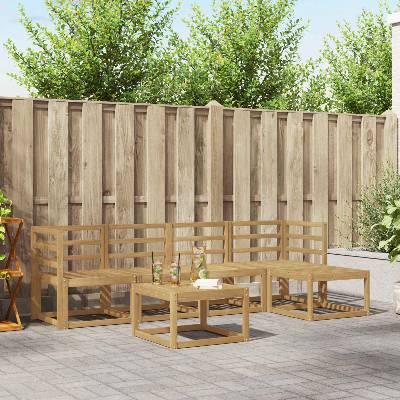 vidaXL Комплект дивани за открито 6 pcs Бяло 59 x 59 x 37 см (3387508)