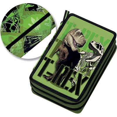 Graffiti Ученически несесер с пособия Graffiti T-Rex - с 2 ципа (231333)