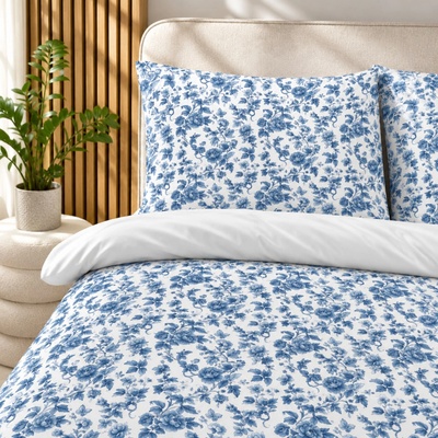 Takoy bavlna obliečky premium satén blue flowers-HT-00048 140x200 70x90