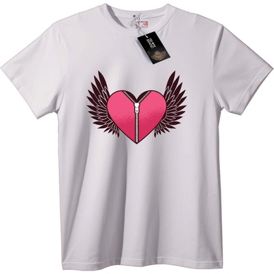 NOONEBRAND Тениска Затворено Сърце с Крила - XL, White