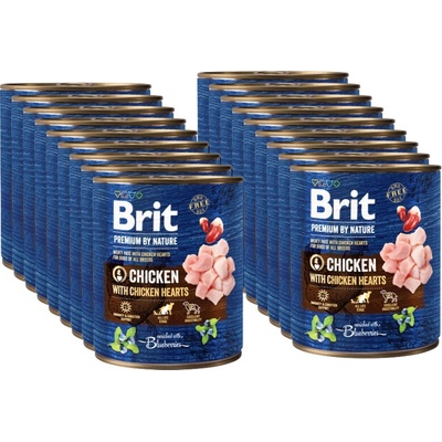 Brit Premium by Nature Kuracie mäso s kuracími srdiečkami 18 x 800 g