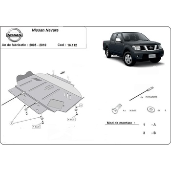 Scut Motor - Румъния Метална кора под двигател nissan navara от 2005 до 2010 (72303)