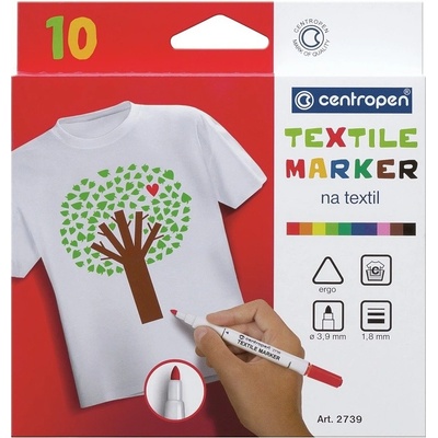 Centropen Sada popisovačů na textil 2739 10 ks