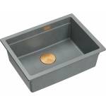 Quadron Мивка за под плот Quadron Logan 100 от композитен материал, сива - медна, 59.5x45.1 см (HQJ6045U5_PVDC1_U) Мивка за вграждане