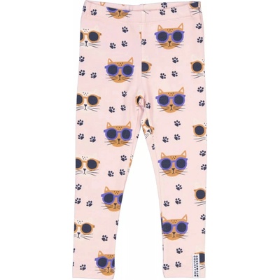 Geggamoja Bambusové dětské legíny Pink Cool Cats