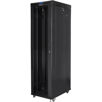 Lanberg Комуникационен шкаф, Lanberg rack cabinet 19" free-standing 47U/800x1000 (flat pack) with glass door lcd black v2 (FF01-8047-12BL)