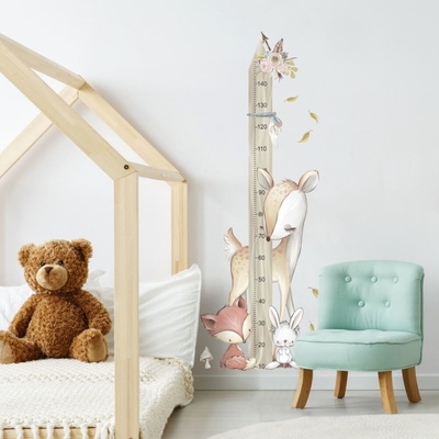 INSPIO 9055f samolepky na zeď - Dětský metr na zeď - Lesní zvířátka, velikost 90 x 70 cm – Zboží Dáma