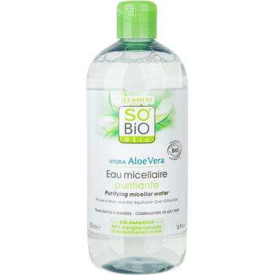 SO´BIO Bio micelárna voda čistiace aloe vera 500 ml